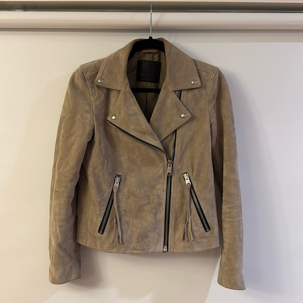 Taupe Suede Allsaints Dalby Jacket